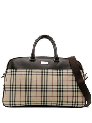 burberry canvas check duffle pre-owned|burberry handbags vintage.